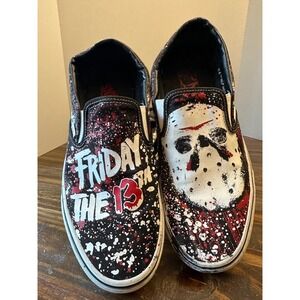 Vans Friday The 13th Jason Voorhees Slip On Shoes Horror Movie‎ Mens 12